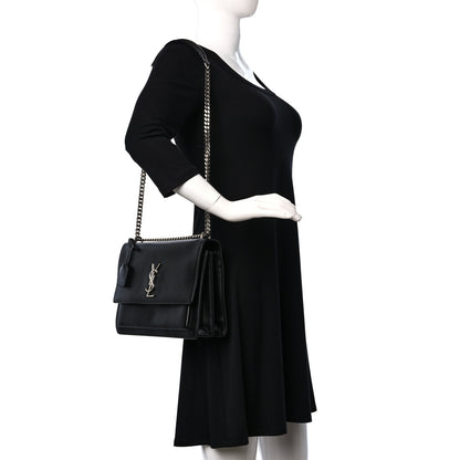 Saint Laurent Calfskin Medium Monogram Sunset Black 2 of 10