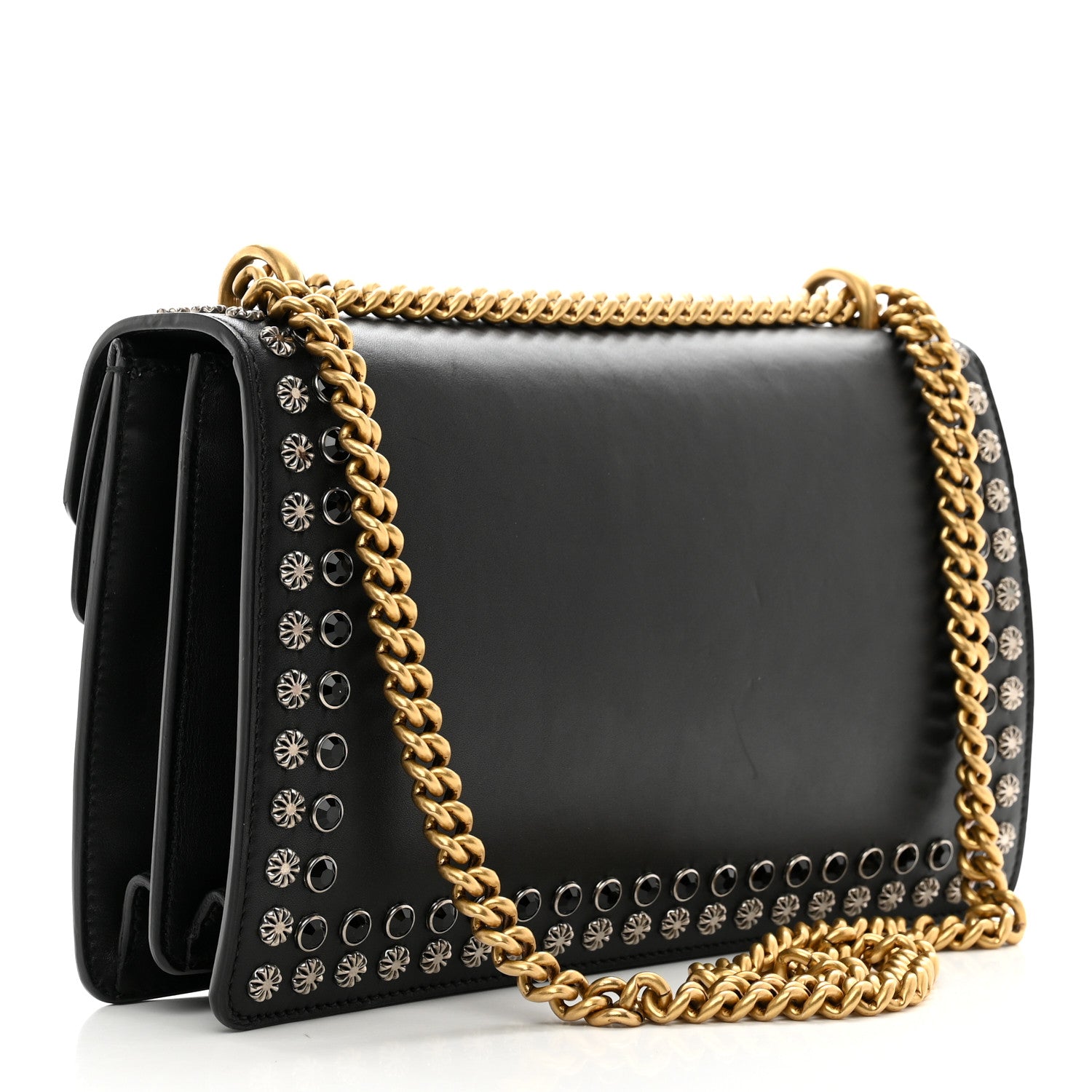 Gucci Calfskin Studded Small Dionysus Shoulder Bag Black 3 of 12