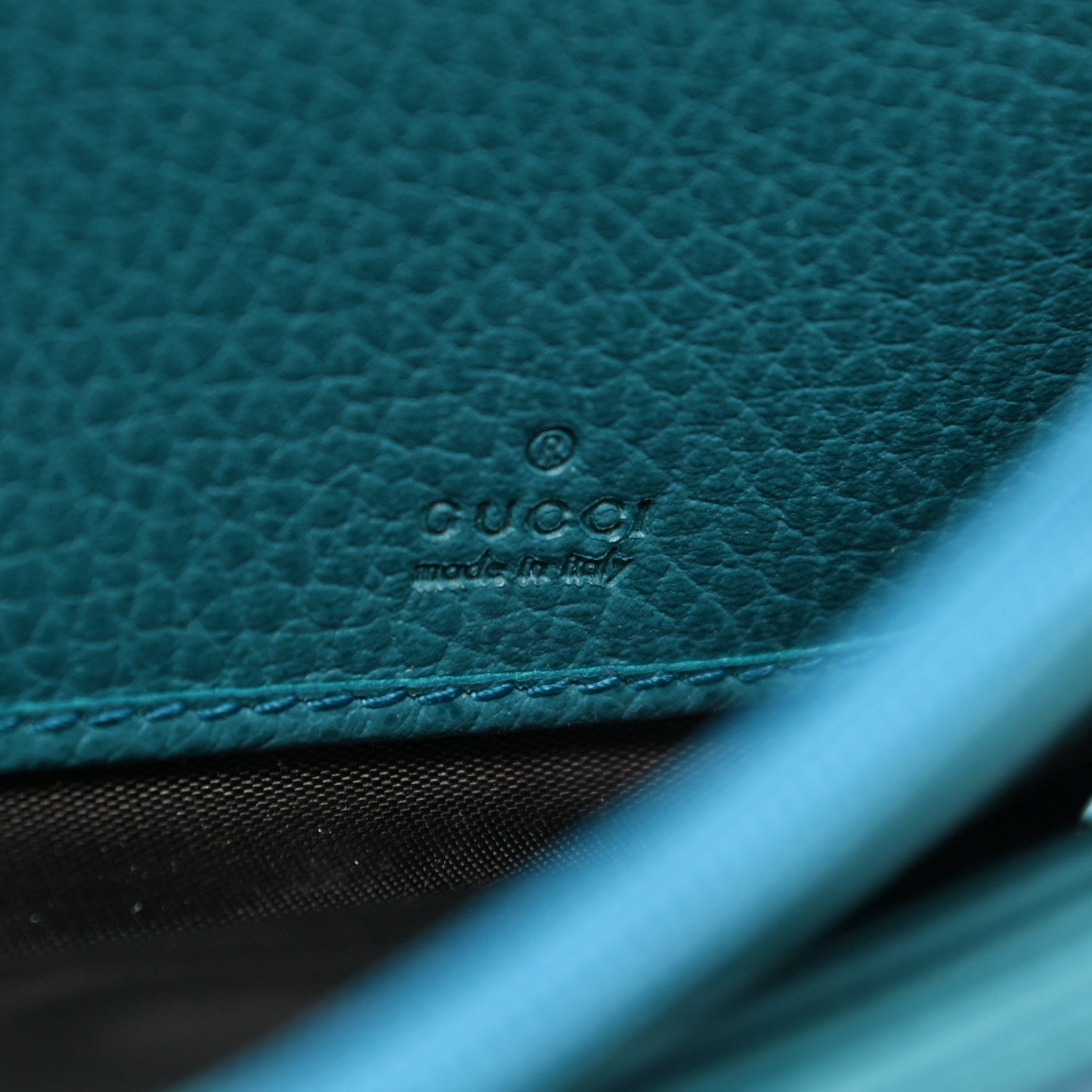 Gucci Dollar Calfskin Swing Continental Wallet Marine Deep Cobalt 6 of 8