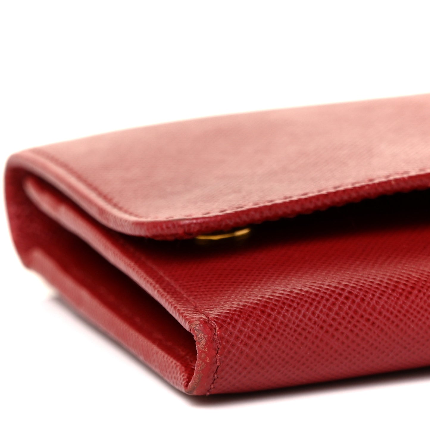 Saffiano Metal Oro Chain Wallet Fuoco