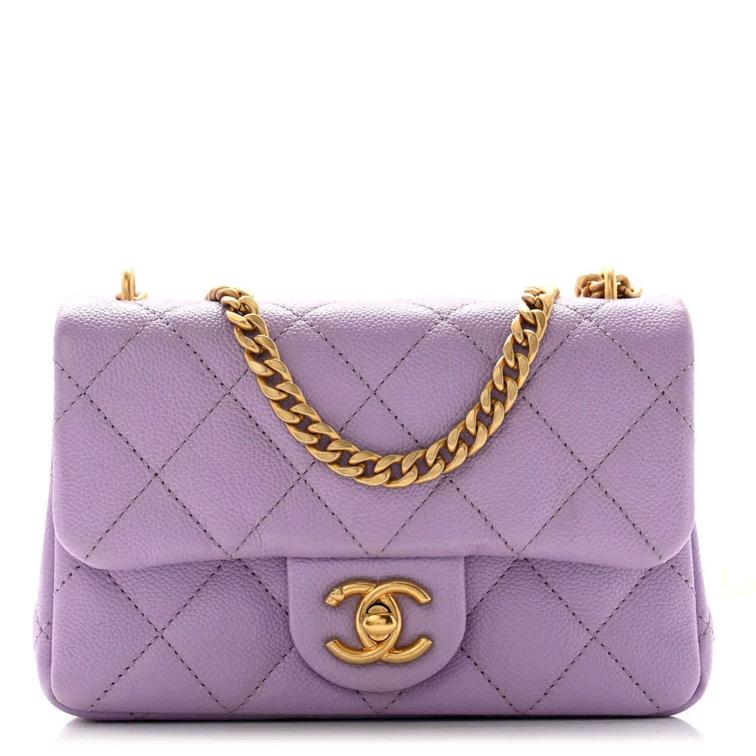 Chanel Caviar Quilted Mini Rectangular Sweetheart Flap Lilac 1 of 11