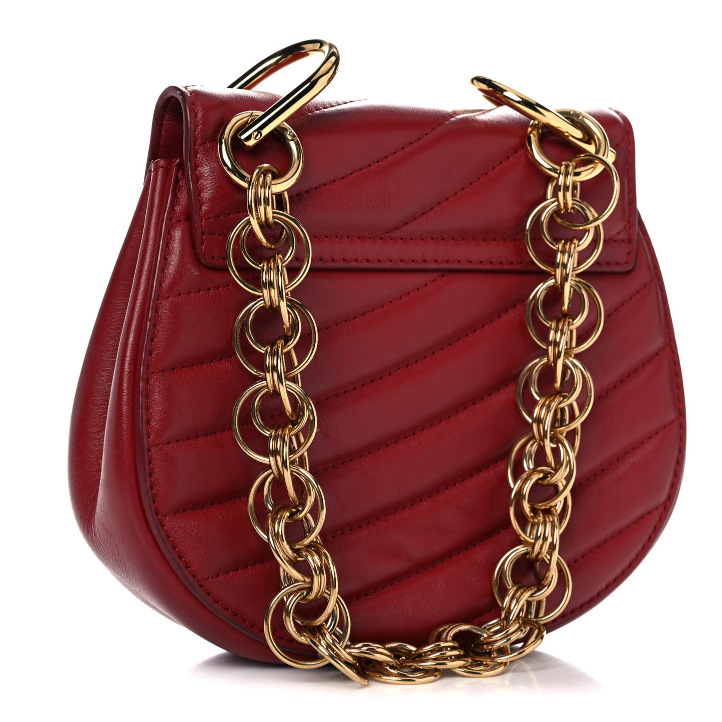 Calfskin Quilted Mini Drew Bijou Shoulder Bag Red
