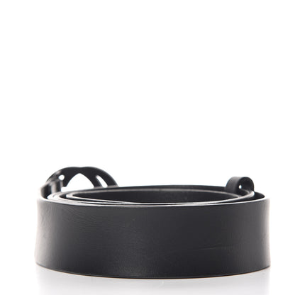 Gucci Selleria Calfskin Monochrome Interlocking G 37mm Belt 105 42 Black 3 of 8