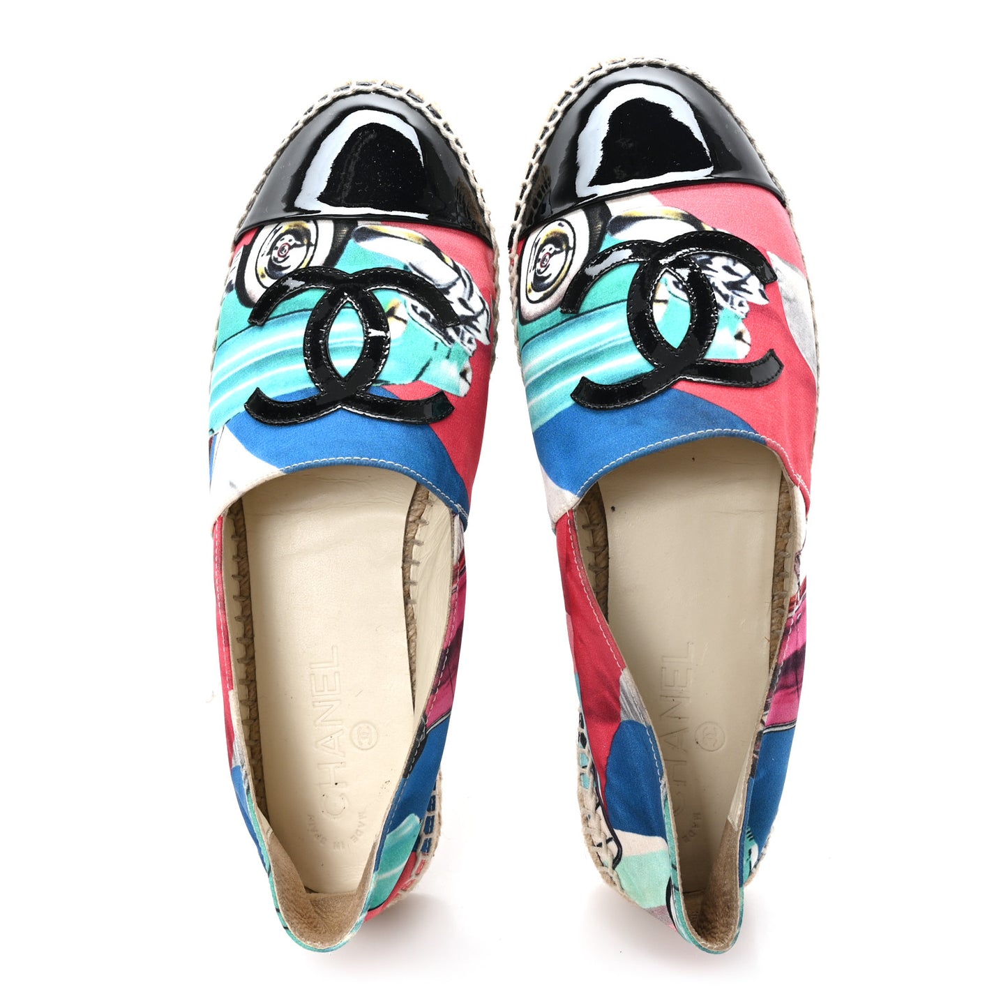 Fabric Patent CC Espadrilles 40 Multicolor Black