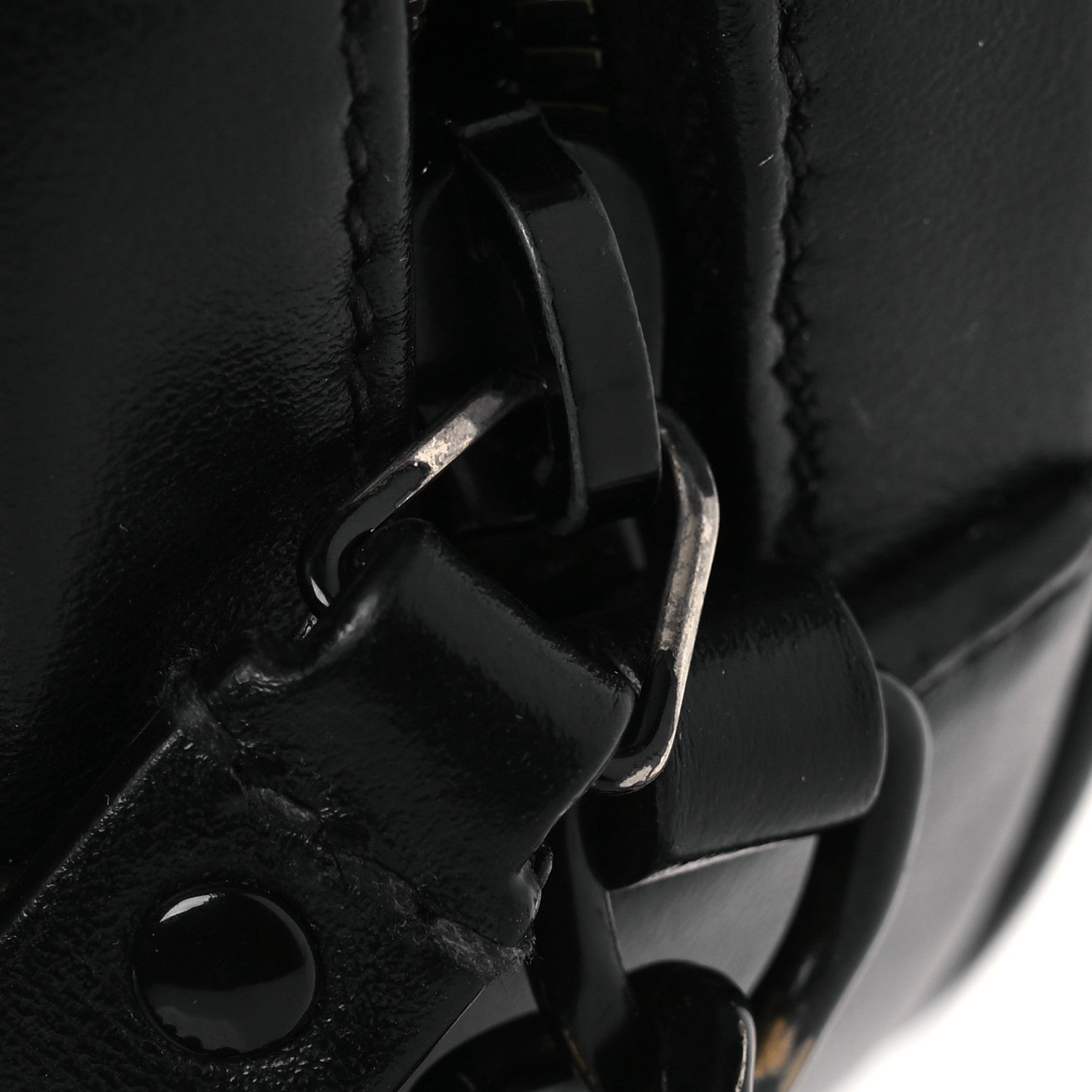Saint Laurent Calfskin Matelasse Chevron Round Vinyle Camera Bag Black 11 of 13