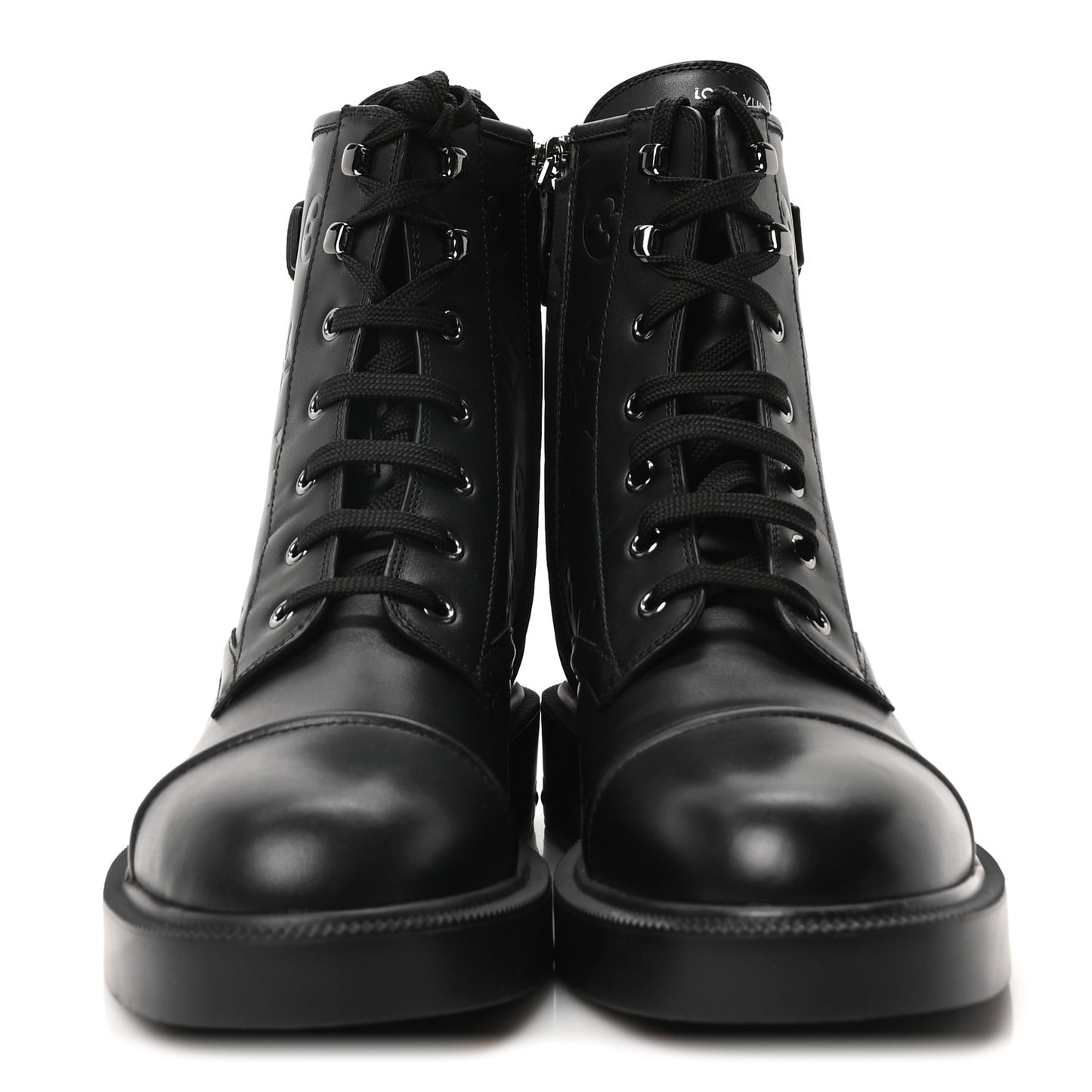 Calfskin Monogram Debossed Citizen Flat Ranger Boots 42 Black