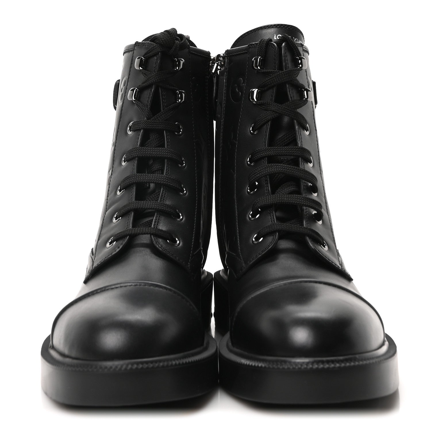 Louis Vuitton Calfskin Monogram Debossed Citizen Flat Ranger Boots 42 Black 3 of 10