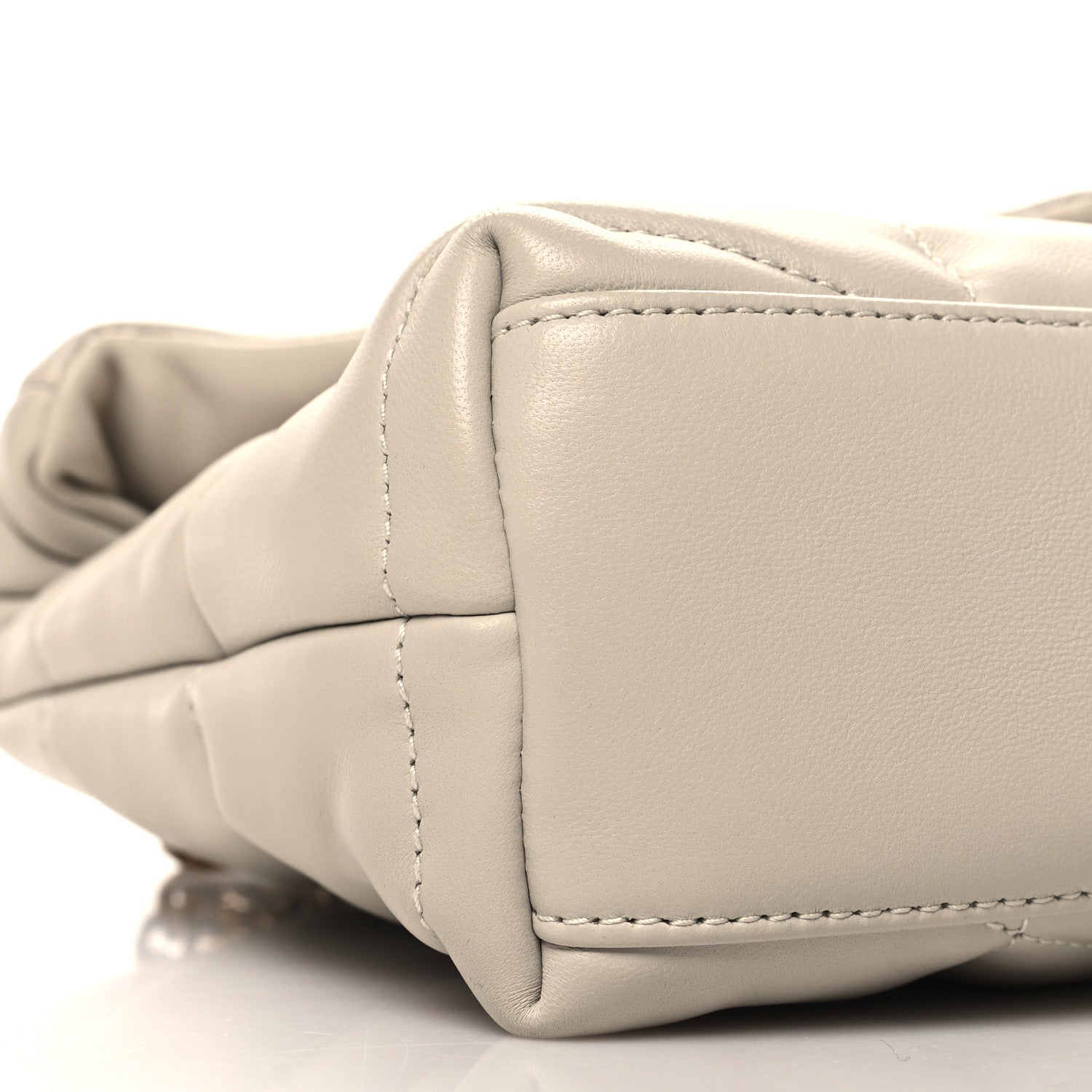 Saint Laurent Lambskin Quilted Toy Loulou Puffer Monogram Chain Satchel Blanc Vintage 9 of 10