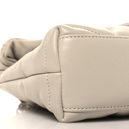 Saint Laurent Lambskin Quilted Toy Loulou Puffer Monogram Chain Satchel Blanc Vintage 9 of 10