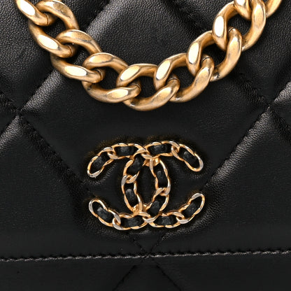 Chanel Lambskin Quilted Chanel 19 Wallet On Chain WOC Black 9 of 11