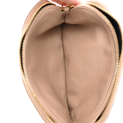 Saint Laurent Grained Lambskin Quilted Mini Becky Double Zip Bag Natural Tan 5 of 11