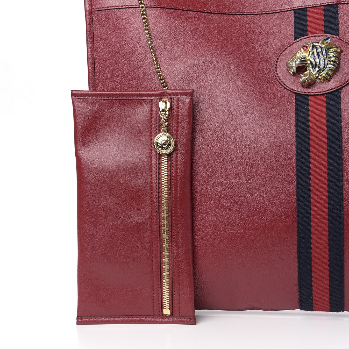 Calfskin Large Rajah Chain Tote Romantic Cherry