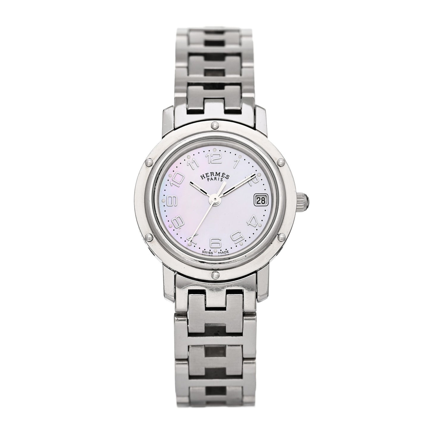 Stainless Steel Blue Mother of Pearl 24mm Clipper Quartz Watch