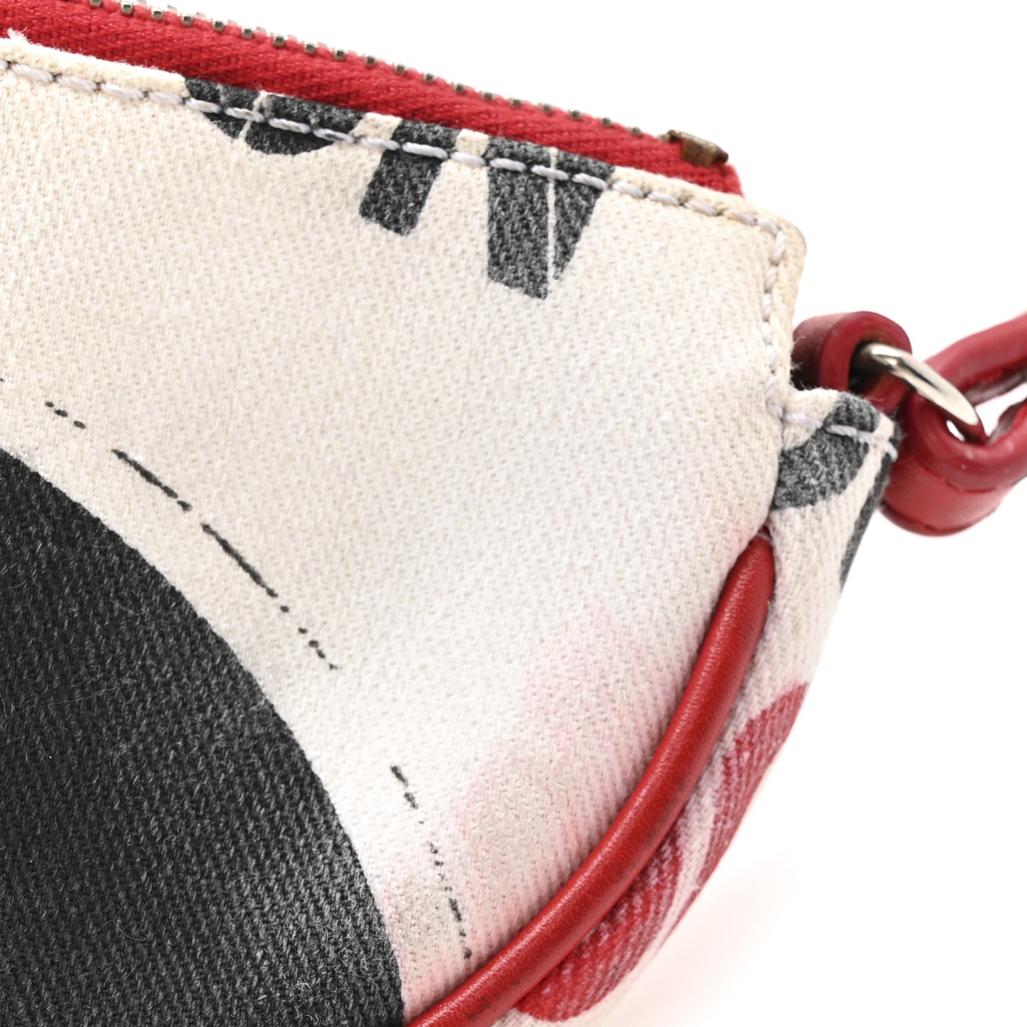Canvas Hardcore Mini Saddle Pochette White Red