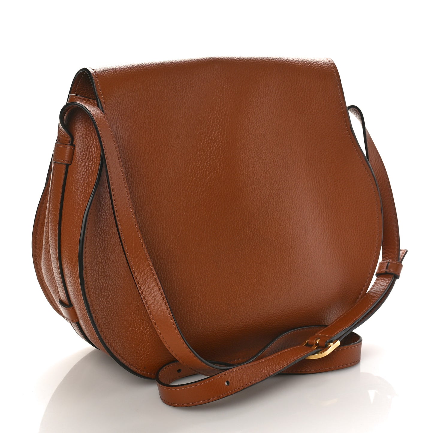 Calfskin Medium Marcie Round Crossbody Bag Tan