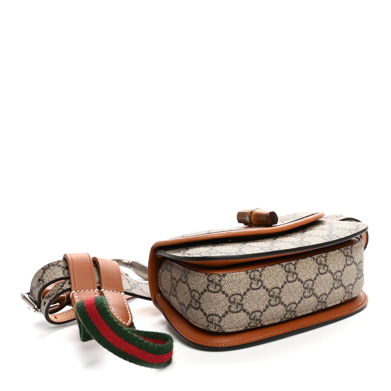 Gucci GG Supreme Monogram Web Bamboo Mini 1947 Belt Bag 80 32 Beige 4 of 11