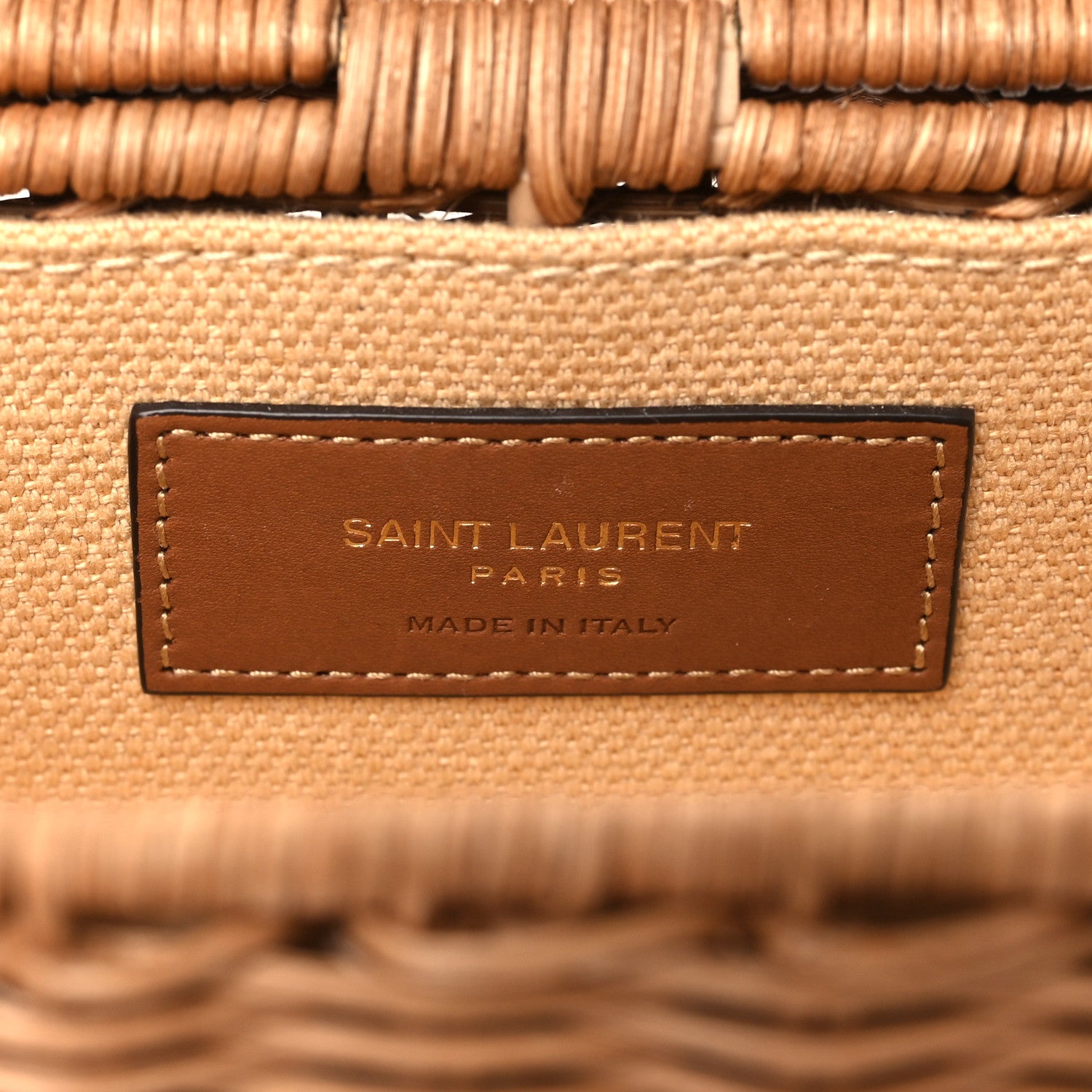 Saint Laurent Wicker Gaby Vanity Bag Natural Brick 6 of 11