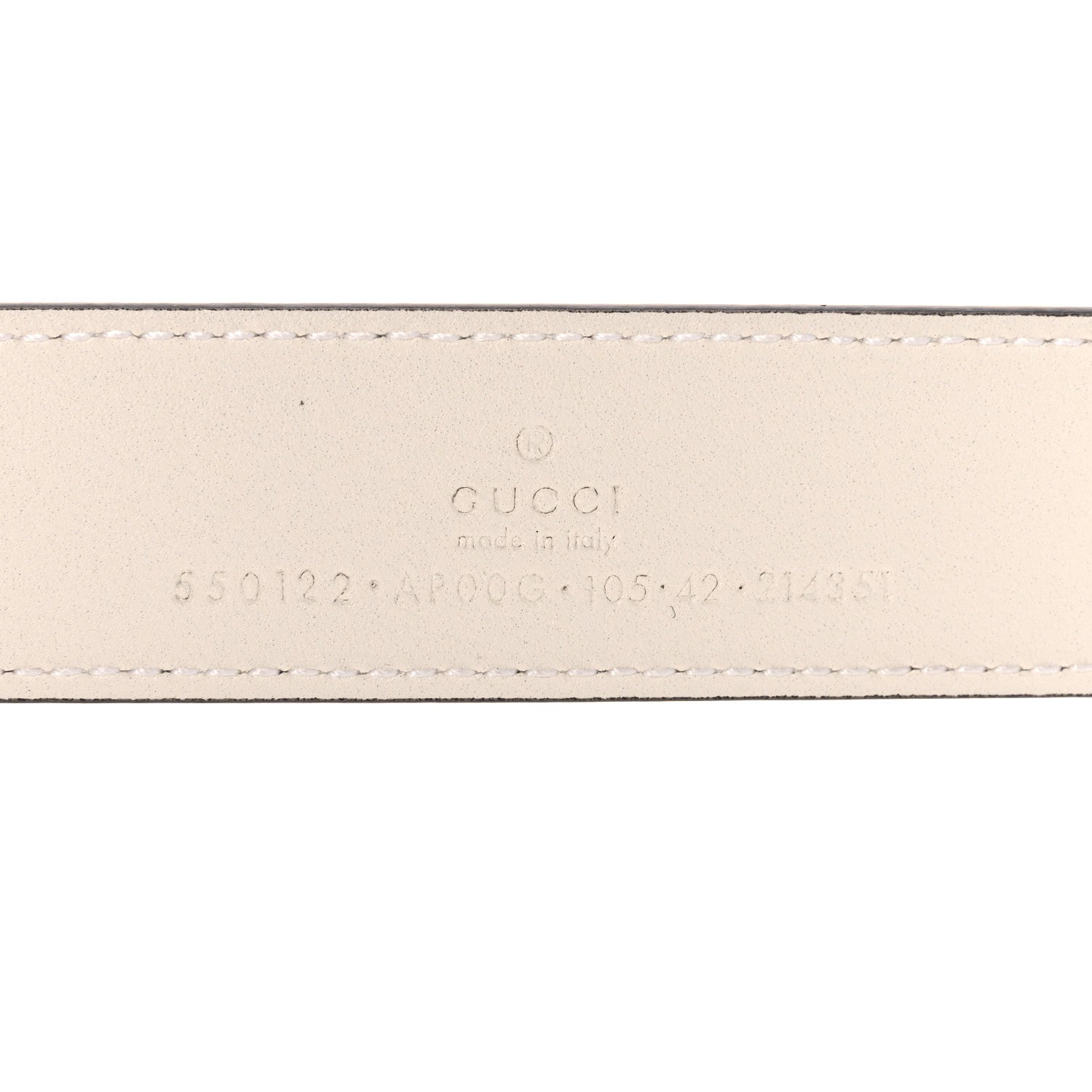 Gucci Moon Calfskin Zumi 30mm Belt 105 42 Off White 3 of 5