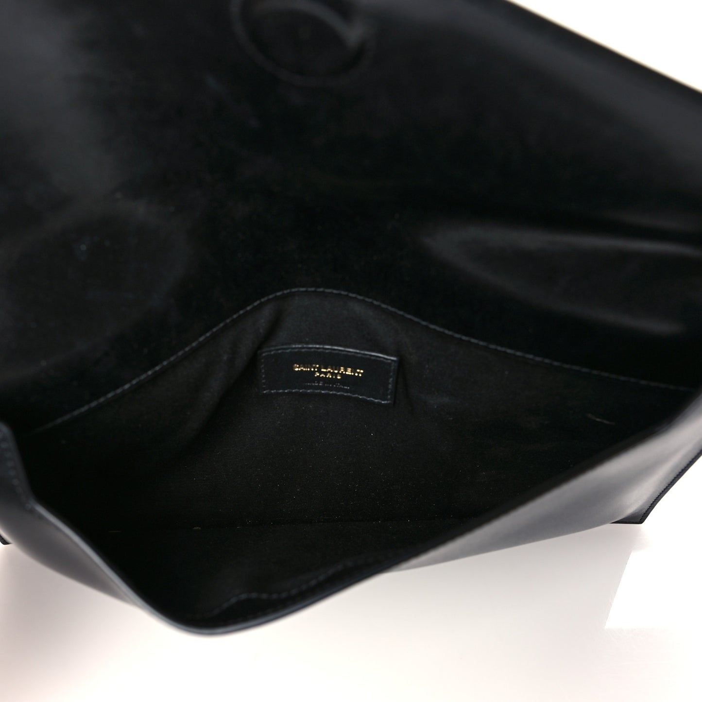 Smooth Shiny Calfskin Monogram Uptown Pouch Black