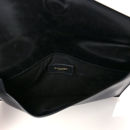 Saint Laurent Smooth Shiny Calfskin Monogram Uptown Pouch Black 7 of 11