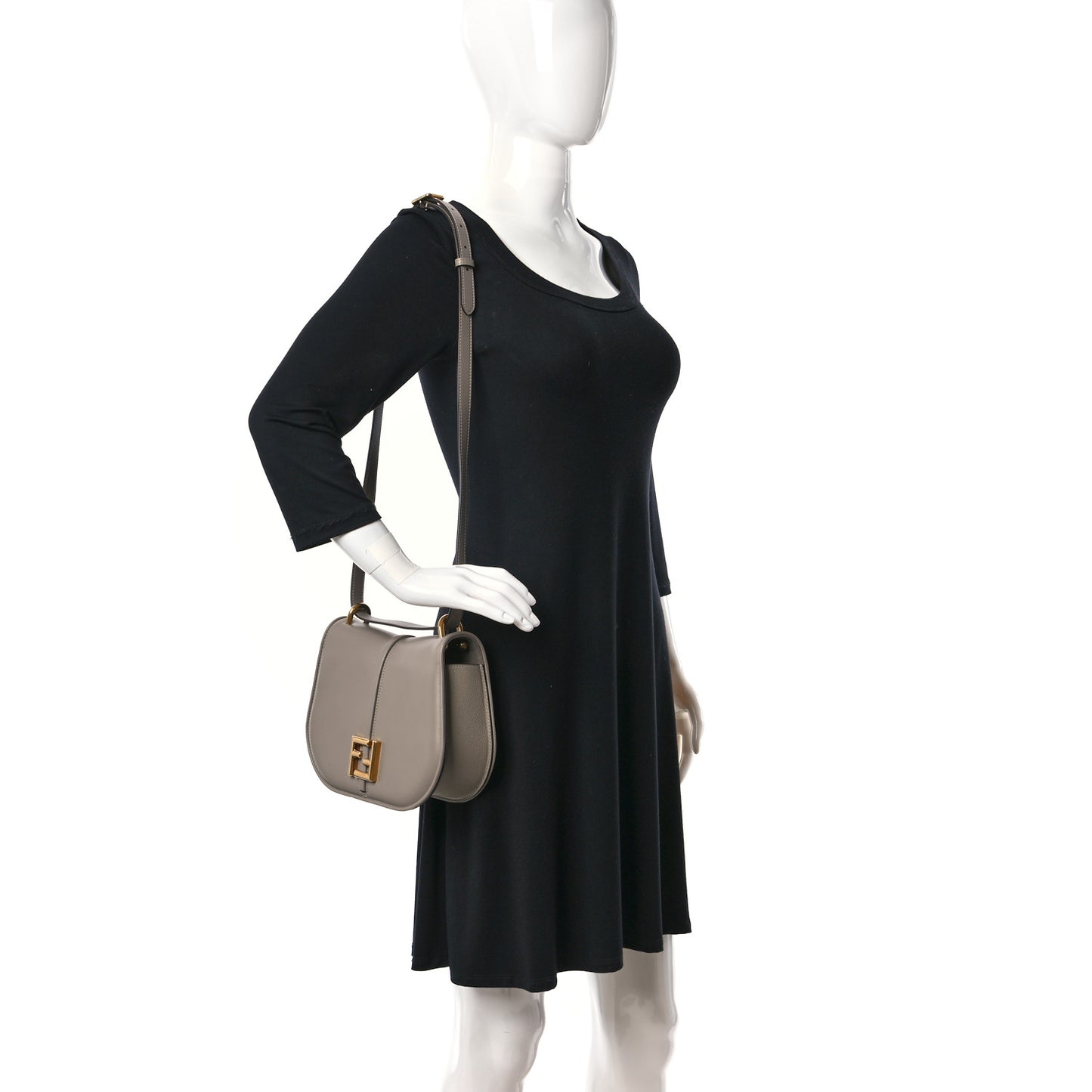 Vitello Brenta Cher Medium Fendi C'mon Tortora