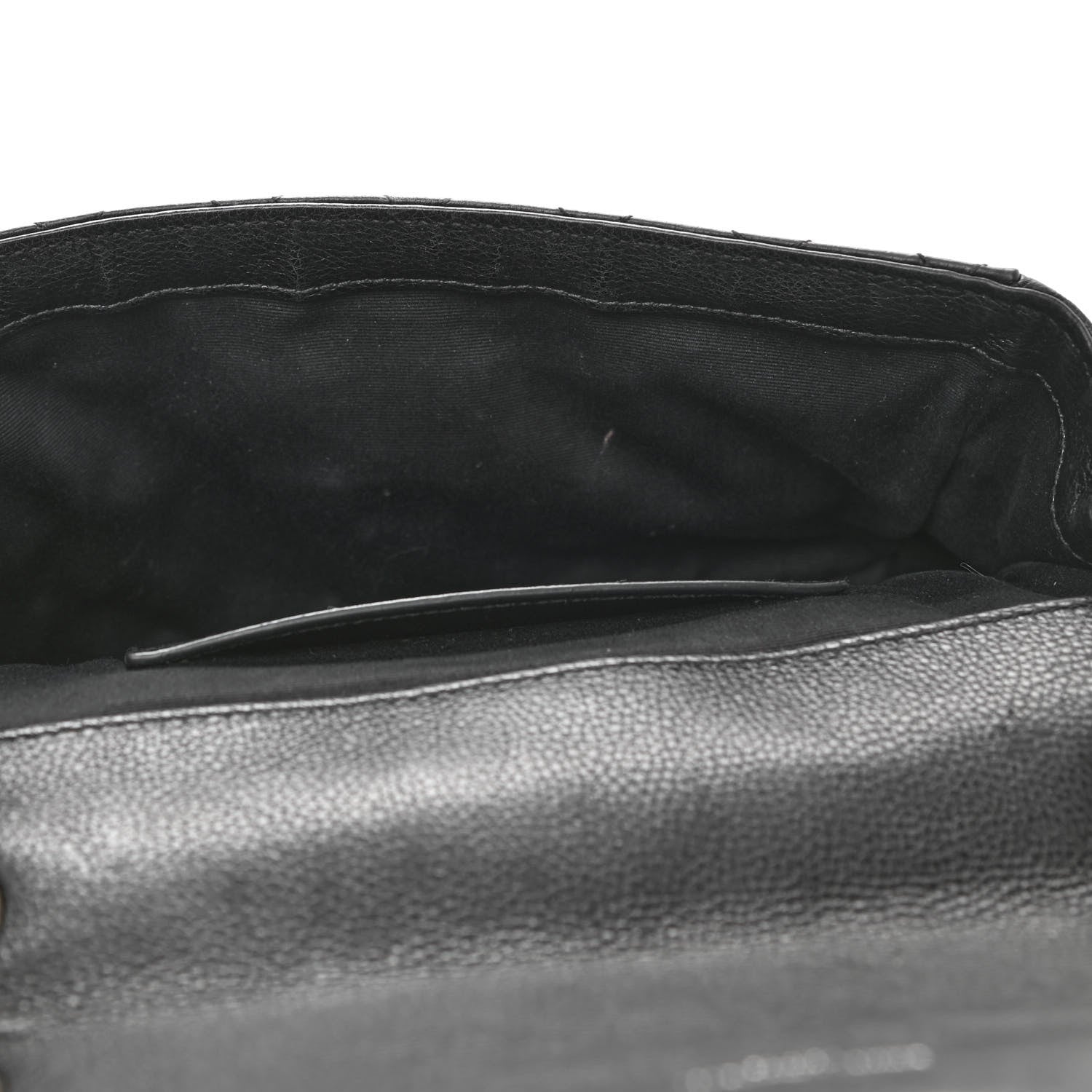 Saint Laurent Grained Calfskin Tri-Quilt Monogram Medium College Bag Black White 12 of 14