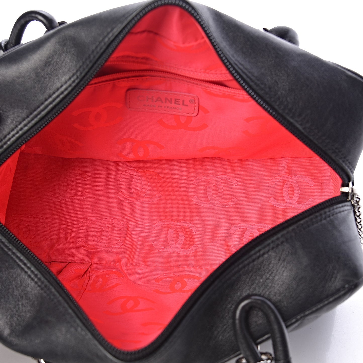 Calfskin Quilted Large Cambon Bowler Black