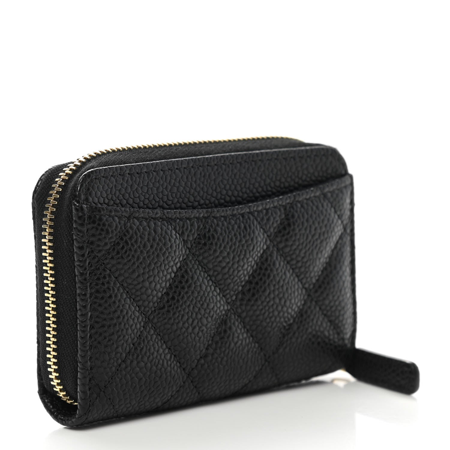 Chanel Caviar Quilted Zip Coin Purse Black 3 of 7
