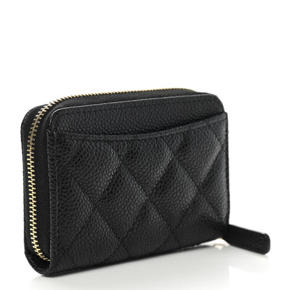 Chanel Caviar Quilted Zip Coin Purse Black 3 of 7