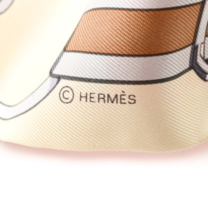 Hermes Silk Grand Tralala Twilly Rose Poudre Jaune 3 of 4