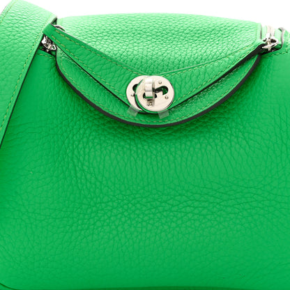 Hermes Taurillon Clemence Mini Lindy 20 Vert Comics 8 of 11