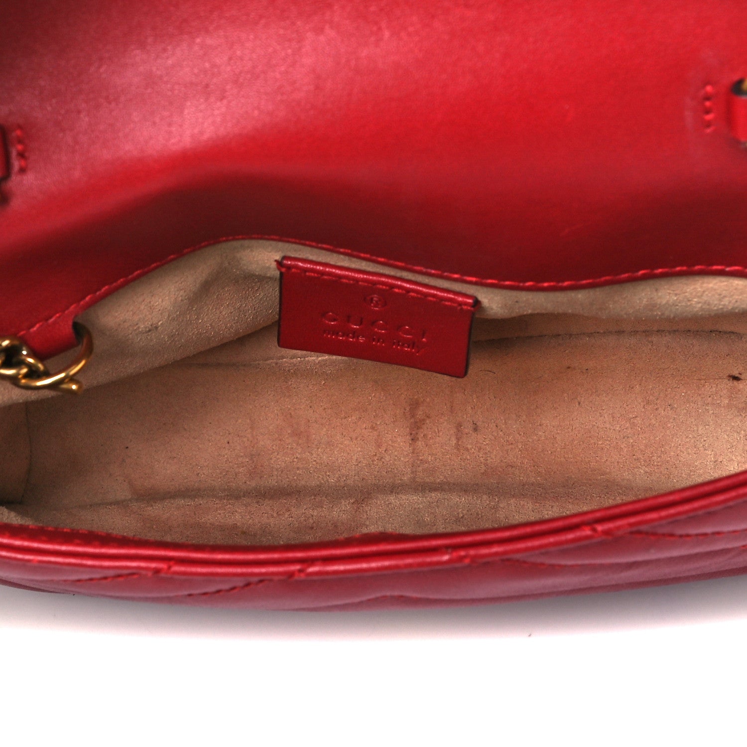 Gucci Calfskin Matelasse Super Mini GG Marmont Shoulder Bag Hibiscus Red 5 of 15