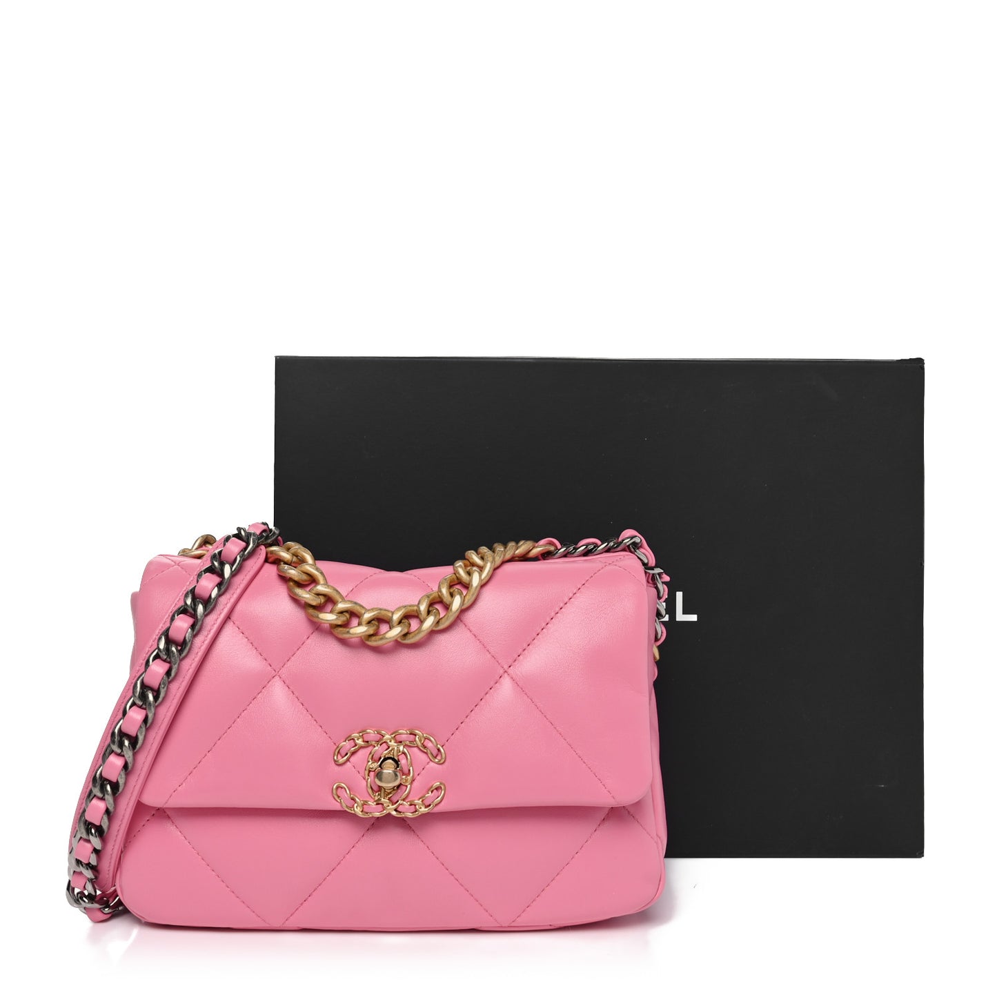 Lambskin Quilted Medium Chanel 19 Flap Pink