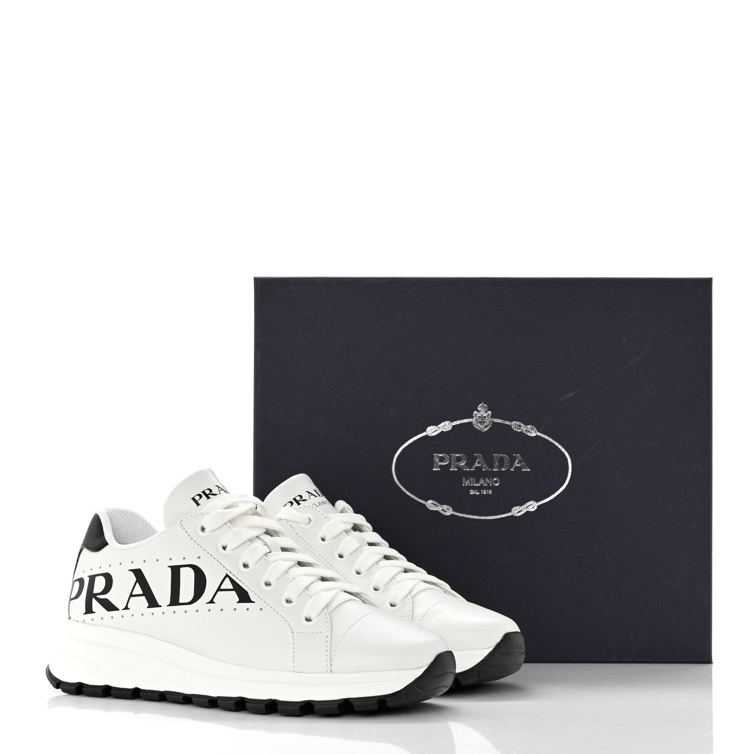 Prada Nylon Gabardine Logo Sneakers 36.5 White 9 of 9