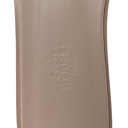 Hermes Box Calfskin Oran Sandals 37 Beige Mastic 9 of 10