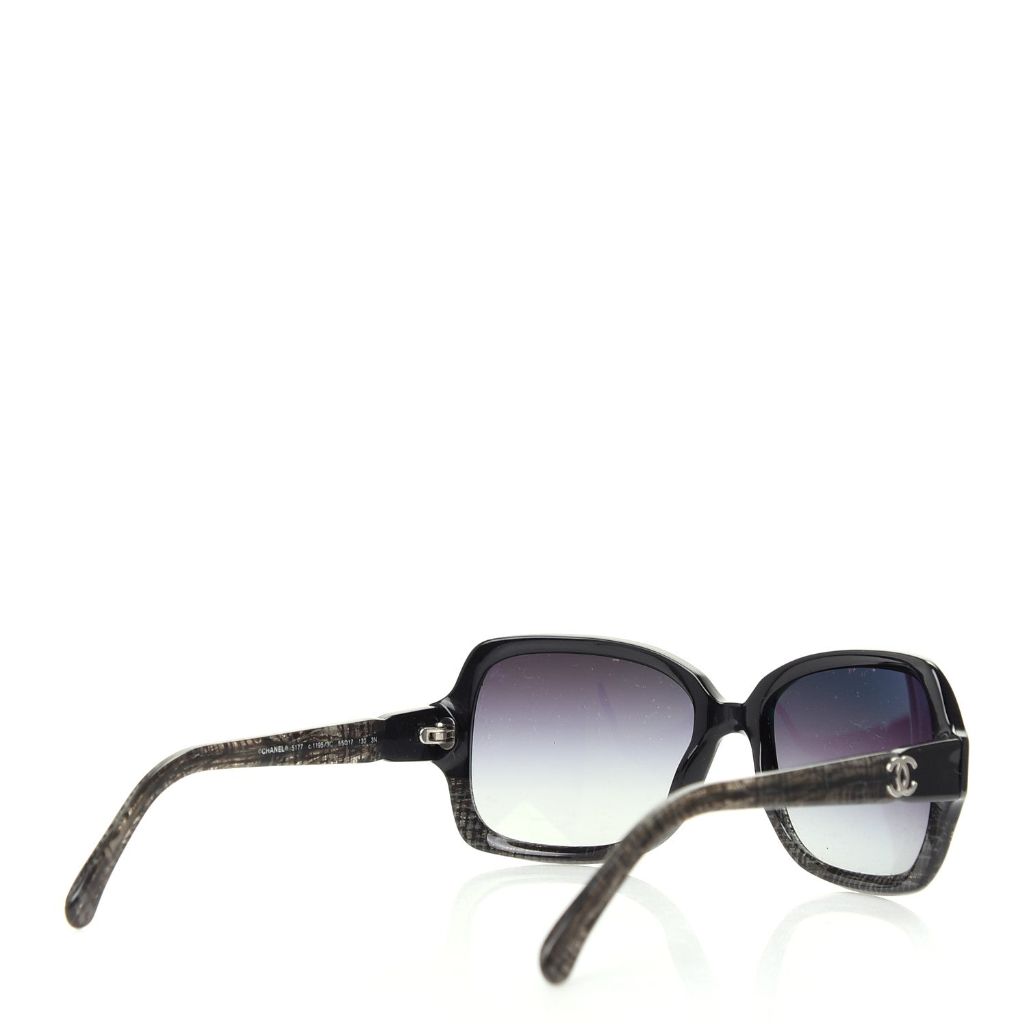 Chanel Acetate Tweed Effect CC Sunglasses 5177 Black 4 of 8