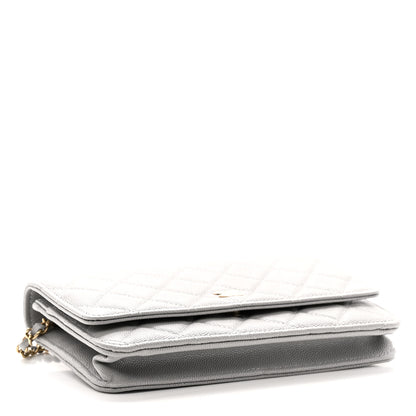 Chanel Caviar Quilted Wallet On Chain WOC Grey 4 of 12