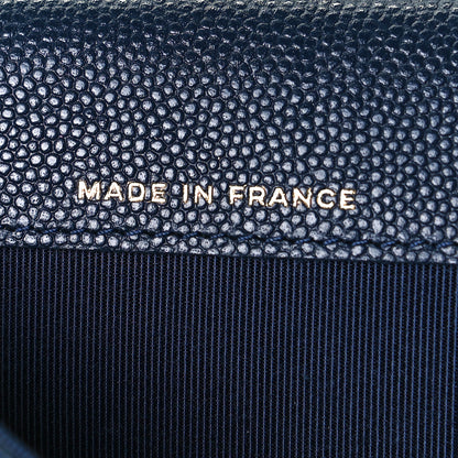 Chanel Caviar Quilted Flap Card Holder Wallet Navy Blue 6 of 9