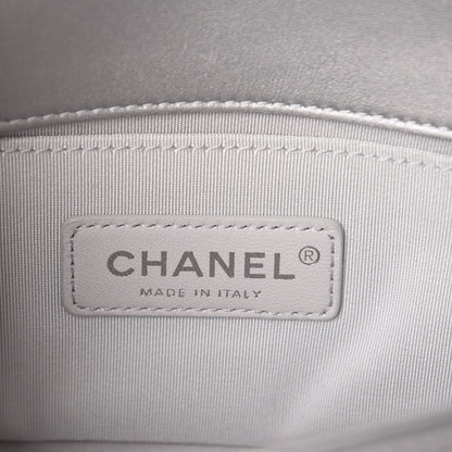 Chanel Metallic Lambskin PVC Quilted Small Boy Flap Blue 6 of 10