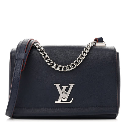 Louis Vuitton Calfskin Lockme II Chain Bag BB Marine Rouge 1 of 9