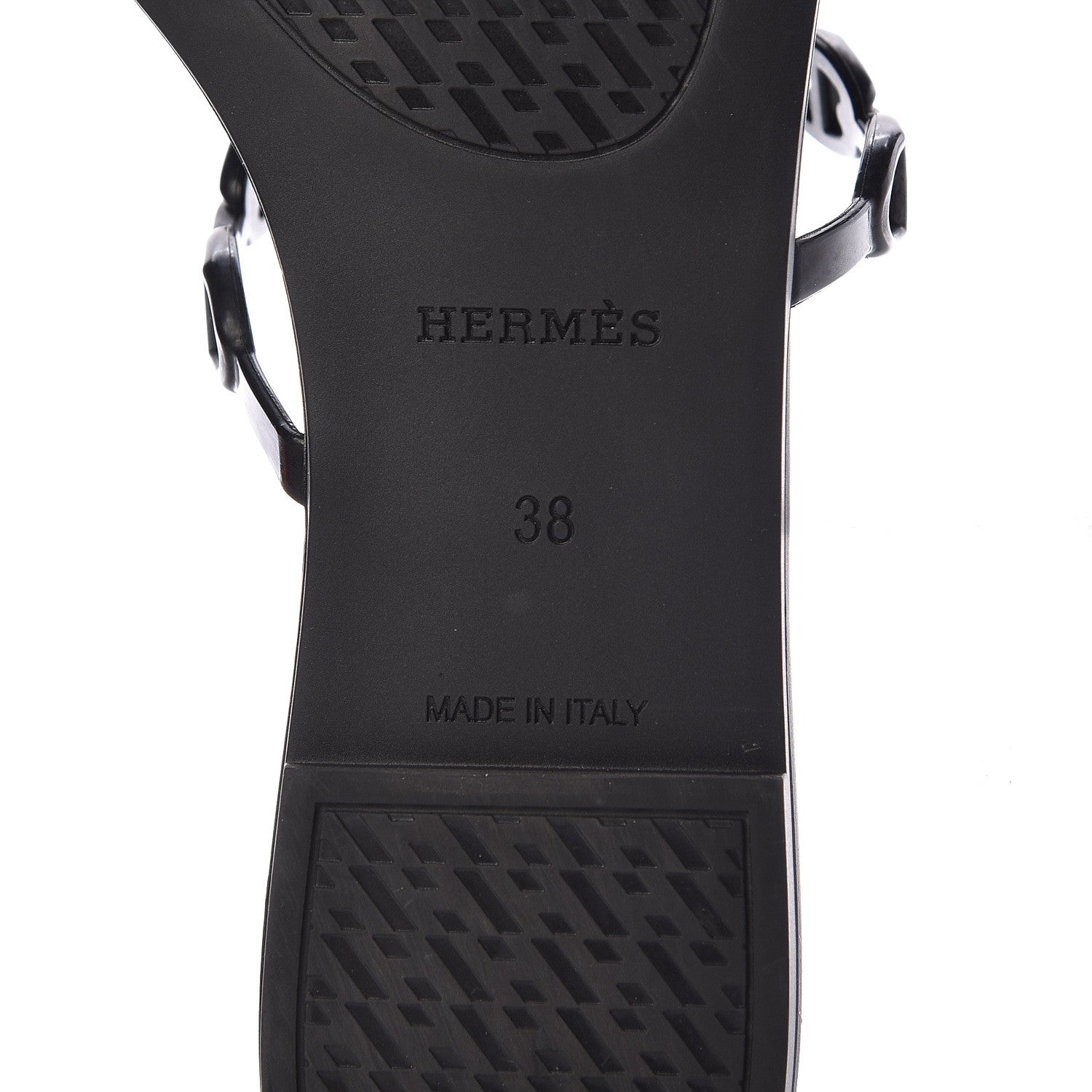 Hermes Rubber Chaine d'Ancre Rivage Sandals 38 Black 6 of 9