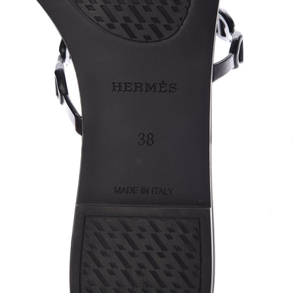 Hermes Rubber Chaine d'Ancre Rivage Sandals 38 Black 6 of 9