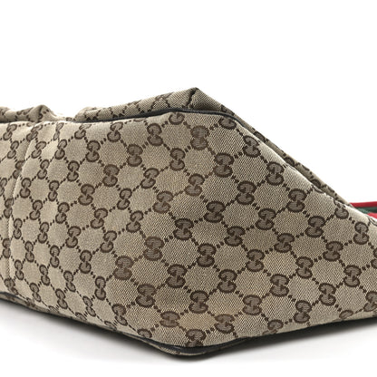 Gucci GG Monogram Medium Web Handle Double Pocket Tote Brown 10 of 10