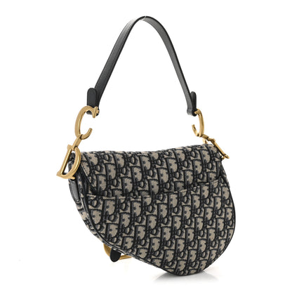 Christian Dior Oblique Saddle Bag Blue 3 of 9