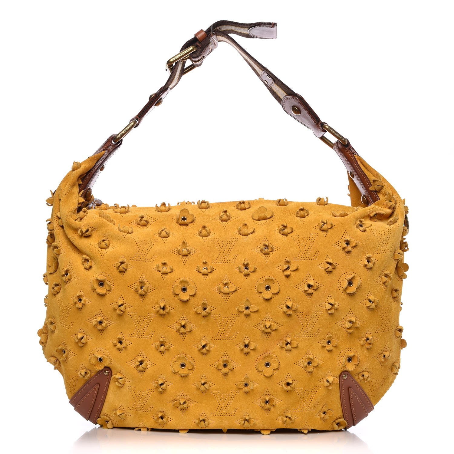 Louis Vuitton Suede Mahina Fleurs Onatah GM Maize 1 of 10