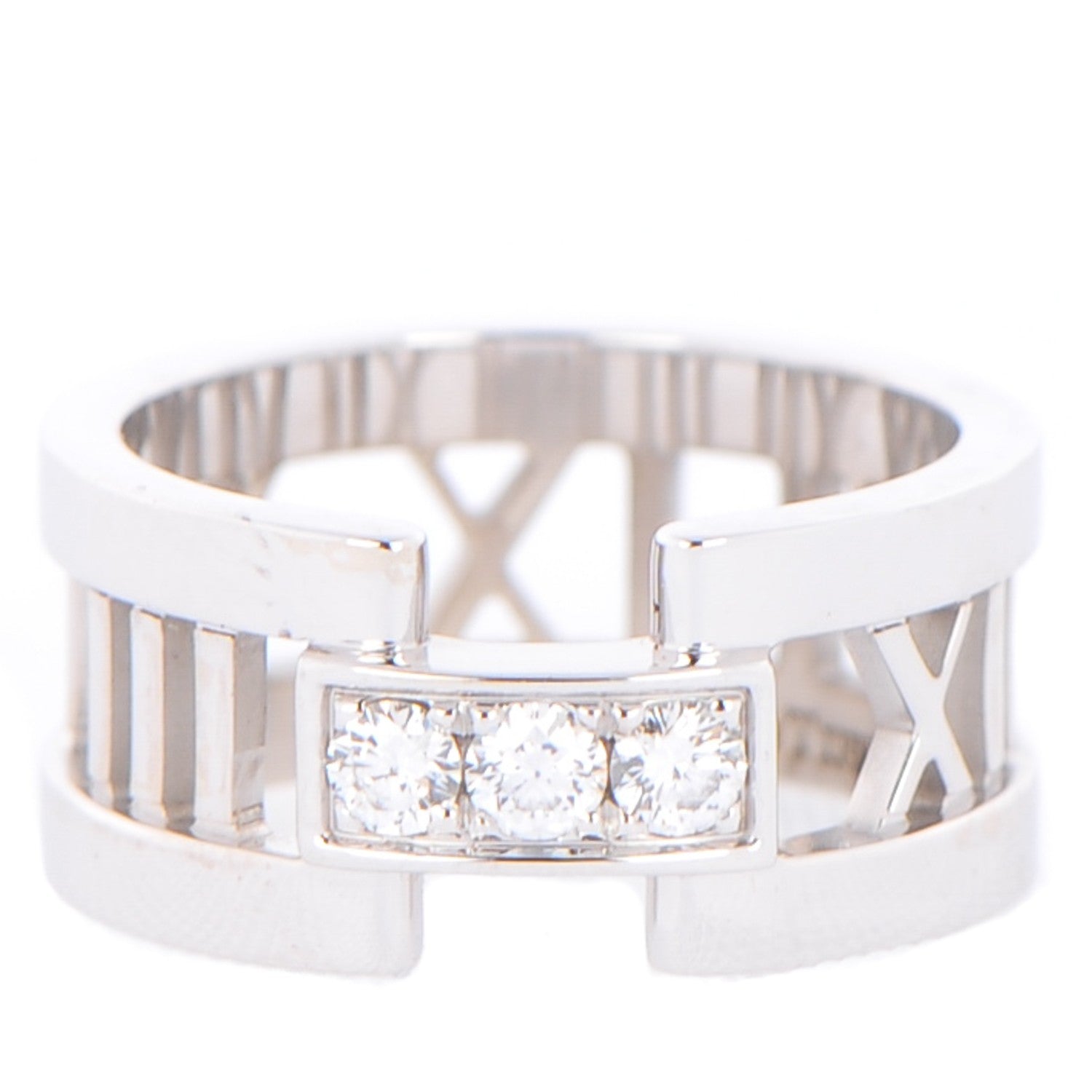 Tiffany 18K White Gold Diamond Open Atlas Ring 4.5 1 of 5