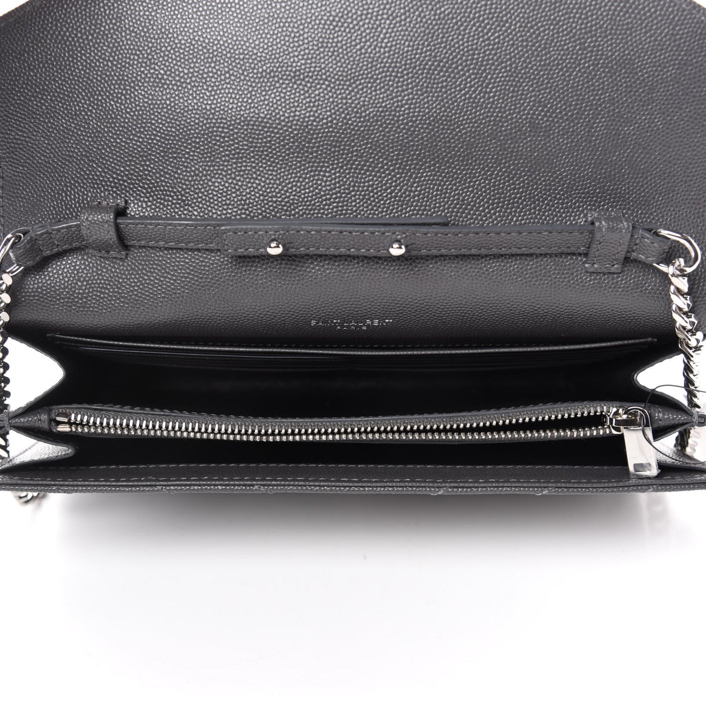 Grain De Poudre Matelasse Chevron Monogram Chain Wallet Storm