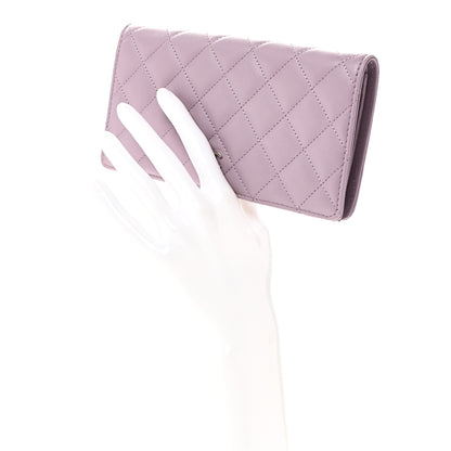Chanel Lambskin Quilted Yen Wallet Purple 2 of 9
