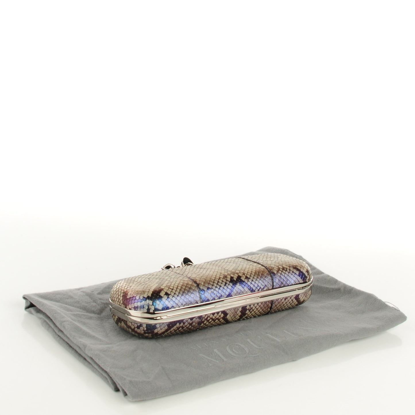 Python Knuckle Box Clutch Brown