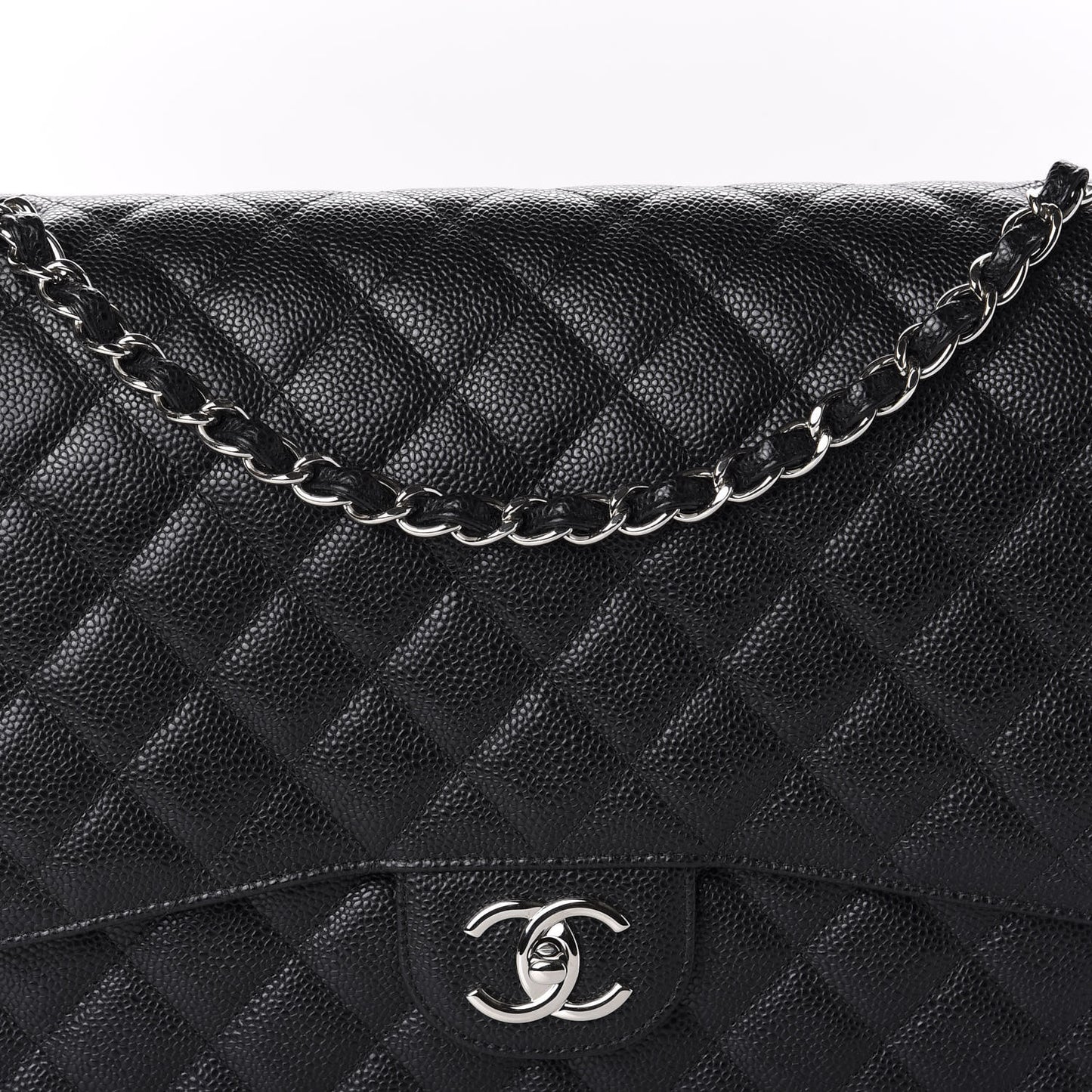 Caviar Quilted Maxi Double Flap Black